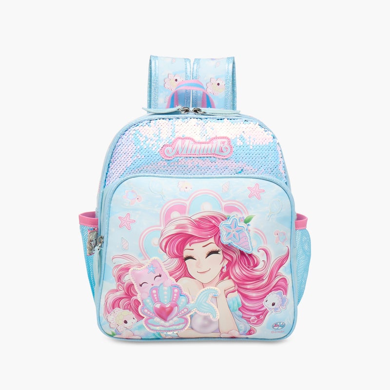 Minmie Mermaid Sequin Print Backpack for Girls - Image 1